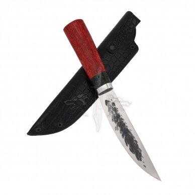 Yakut knife, X12MФ, maple, red 2