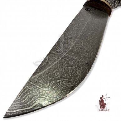 Knife "ANGIS-10", handmade forged damacus steel, elk horn, bronze 3