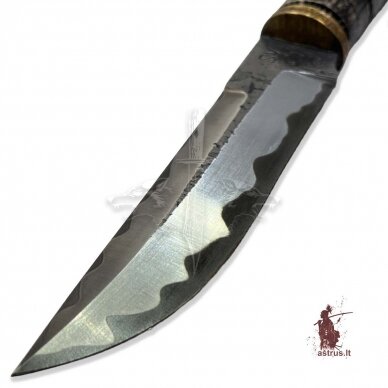 Knife ANGIS-11 handmade forged laminated steel 9XC+95X18, elk horn, bronze 3