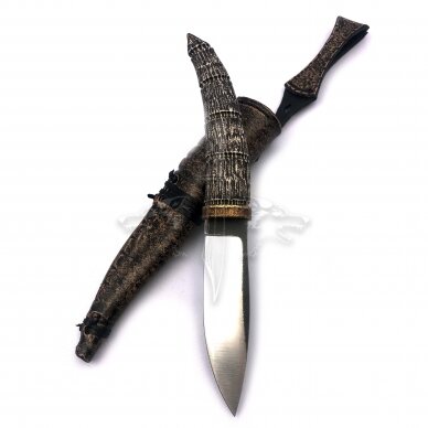 Knife “ANGIS-2” N690 Böhler Uddeholm, elk horn, bronze 2