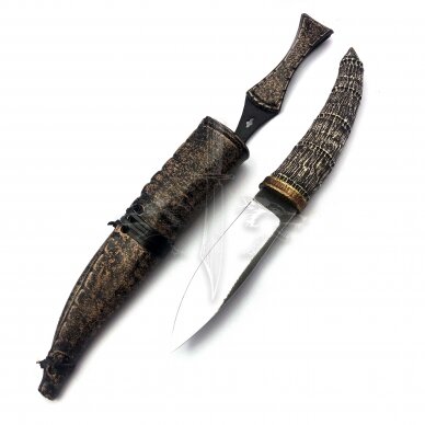 Knife “ANGIS-2” N690 Böhler Uddeholm, elk horn, bronze