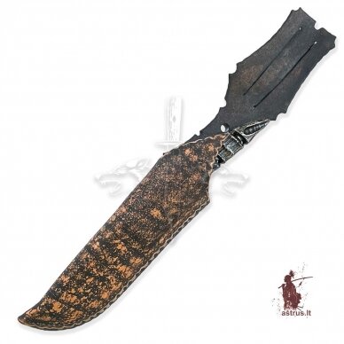 Knife "ANGIS-4"; damascus steel, elk horn, bronze 4