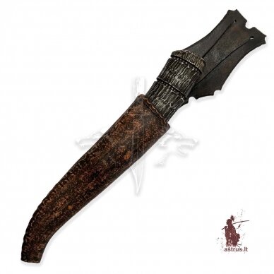 Knife "ANGIS-7"; damascus steel, elk horn, bronze 4