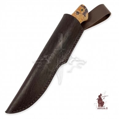 Unique knife "ОМах eXtra"[03] 95X18 stainless forged steel; maple burl stabilized +pigment (nature), brass 4