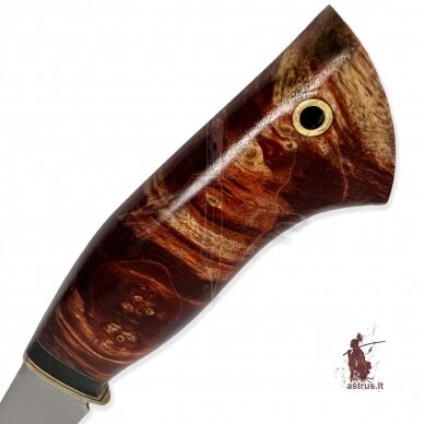 Unique knife "ОМах eXtra"[09] 95X18 stainless forged steel; maple burl stabilized +pigment(burgundy), brass 2