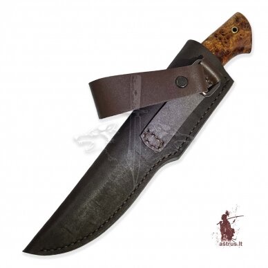 Handmade knife "ОМах eXtra"[18] 95X18 stainless forged steel; maple burl stabilized +pigment, brass 4