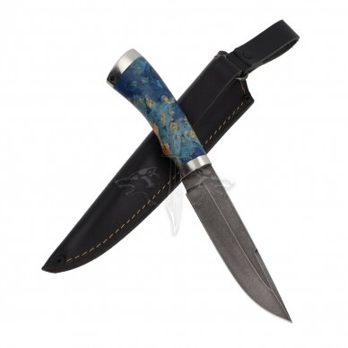 Knife HUNTER ‘BLUE’, XB5 carbon steel (diamond), Melchior, maple 1