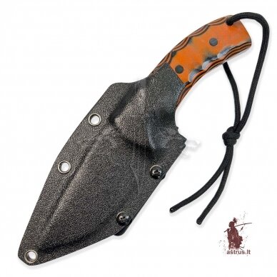 Knife SEBR [08] SKINNER ORANGE fultang, carbon steel Х12МФ, micarta,  ABS2mm+TekLock 4