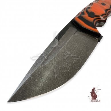 Knife SEBR [08] SKINNER ORANGE fultang, carbon steel Х12МФ, micarta,  ABS2mm+TekLock 1