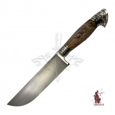 National kitchen knife of the eastern Uzbek nation PIÇOQ - Х12МФ industrial carbon steel; maple burl, neusilber