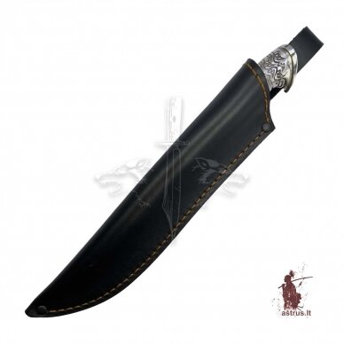 National kitchen knife of the eastern Uzbek nation PIÇOQ - Х12МФ industrial carbon steel; maple burl, neusilber 2