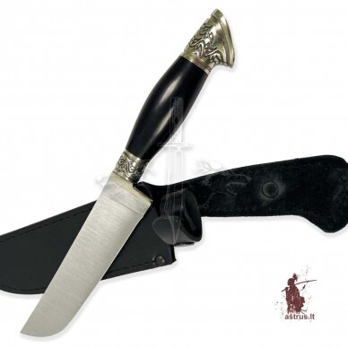 National kitchen knife of the eastern Uzbek nation PIÇOQ - Х12МФ industrial carbon steel; hornbeam, neusilber 3