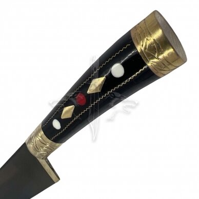 National kitchen knife of the eastern Uzbek nation PIÇOQ - ШХ15 industrial carbon steel; acrylic composite, brass 1