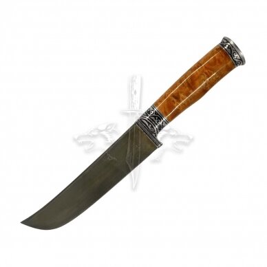 National kitchen knife of the eastern Uzbek nation PIÇOQ - ШХ15 industrial carbon steel; chor-chinor, neusilber