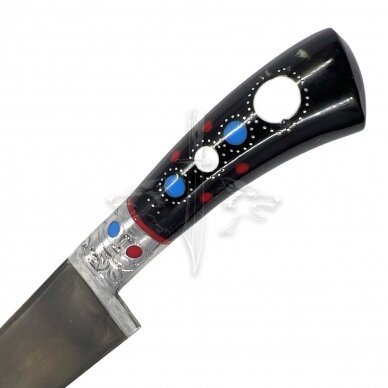 National kitchen knife of the eastern Uzbek nation PIÇOQ - ШХ15 industrial carbon steel; acrylic composite, neusilber 1