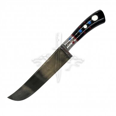 National kitchen knife of the eastern Uzbek nation PIÇOQ - ШХ15 industrial carbon steel; acrylic composite, neusilber