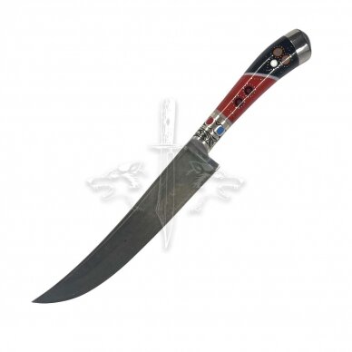 National kitchen knife of the eastern Uzbek nation PIÇOQ - ШХ15 industrial carbon steel; acrylic composite, neusilber 1