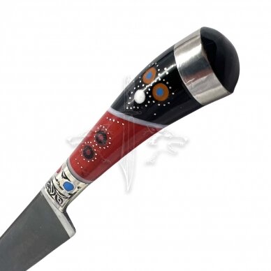 National kitchen knife of the eastern Uzbek nation PIÇOQ - ШХ15 industrial carbon steel; acrylic composite, neusilber 3