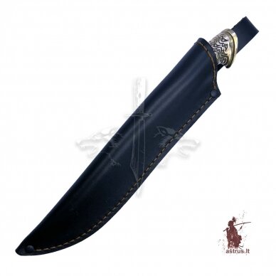 National kitchen knife of the eastern Uzbek nation PIÇOQ - 95Х18 stainless forged steel; hornbeam, brass 2